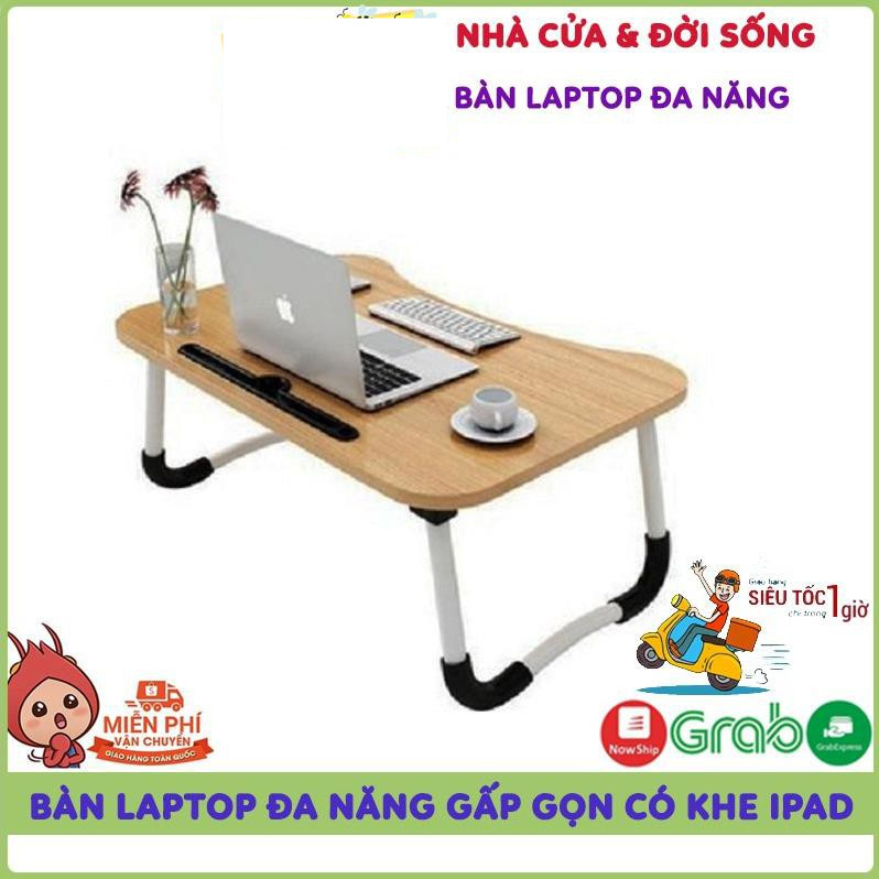 Bàn Để Laptop Đa Năng Gấp Gọn, Có Khe Để Ipad, Nhỏ Gọn Siêu Tiện Dụng, Giá Bán Bằng Giá Tại Xưởng FHome