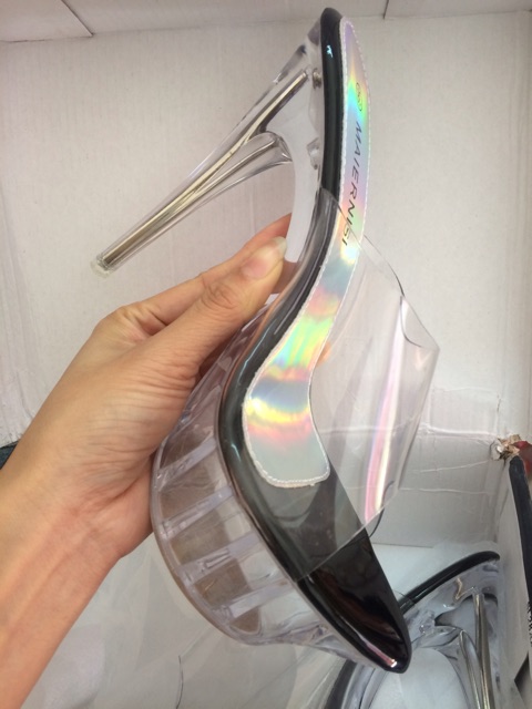 Dép cao gót quai trong suốt cao 14cm size từ 35 đến 43 MH036