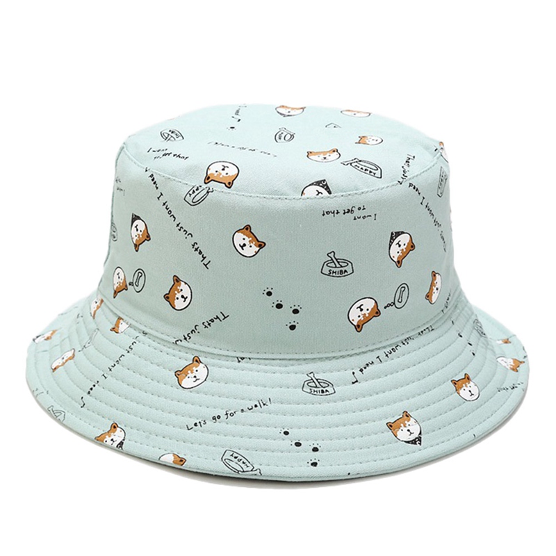 Nón bucket chất cotton hoạ tiết hoạt hình thiết kế cho nam nữ