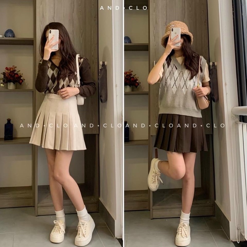 Chân váy dạ xếp ly best mộc | BigBuy360 - bigbuy360.vn