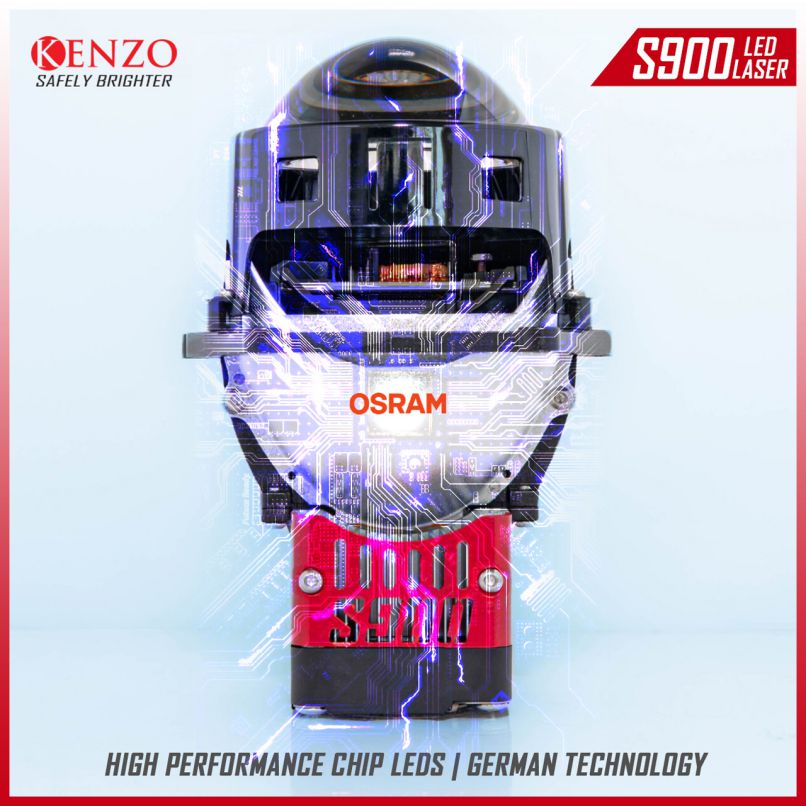 Bi-led laser Kenzo S900 80W - gương cầu led xe ô tô xe máy biled oto Xlight GTR Redpro Red pro magic titan gold platium