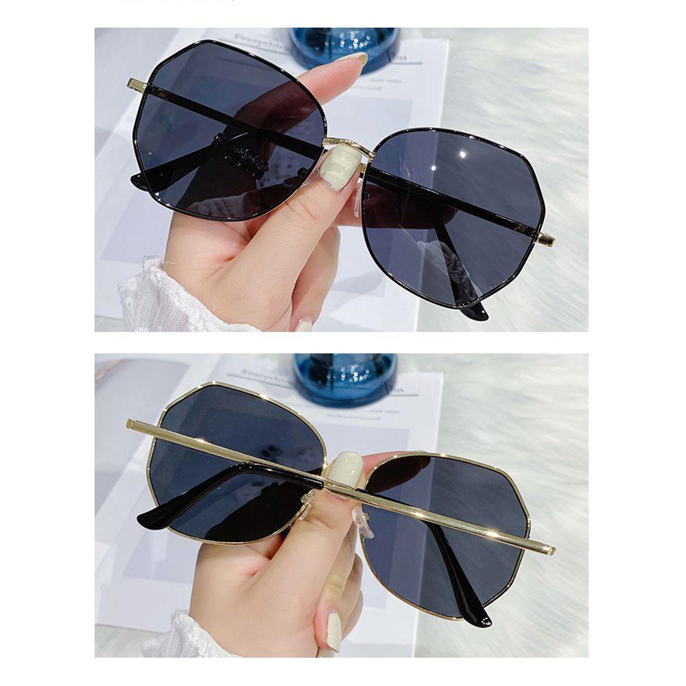 Kính Mát Hình Oval Gọng Kim Loại Chống Tia UV 400 Thời Trang Dành Cho Nữ