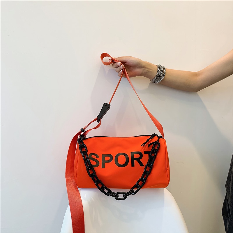 Túi xách IELGY đeo vai phối dây xích thời trang hip hop độc lạ cho nam và nữ