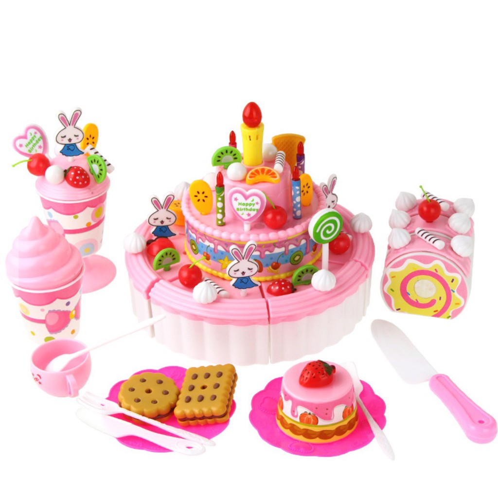 KÈM HỘP] Bộ đồ chơi cắt bánh sinh nhật 91 chi tiết cho bé