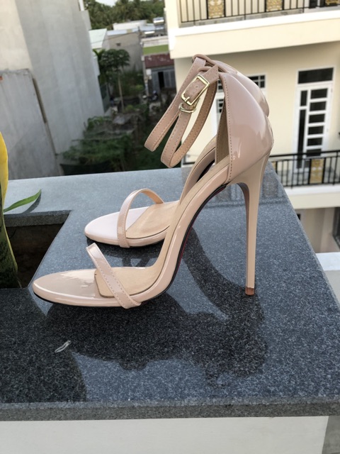 Giay Sandal 2 dây mảnh nude + đen ( ảnh thật ) | BigBuy360 - bigbuy360.vn