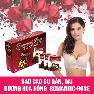 Combo 10h bao cao su Romantic rose 10c/hộp bao cao su gai hương hoa hồng