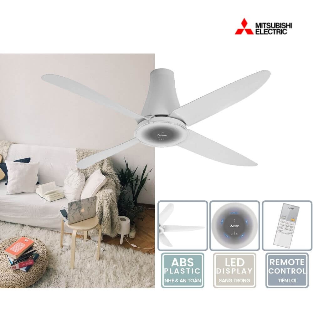 Quạt trần 4 cánh Mitsubishi C56-RA4 CY-GY  C56-RA4 SF-GY  bảo hành tận nhà
