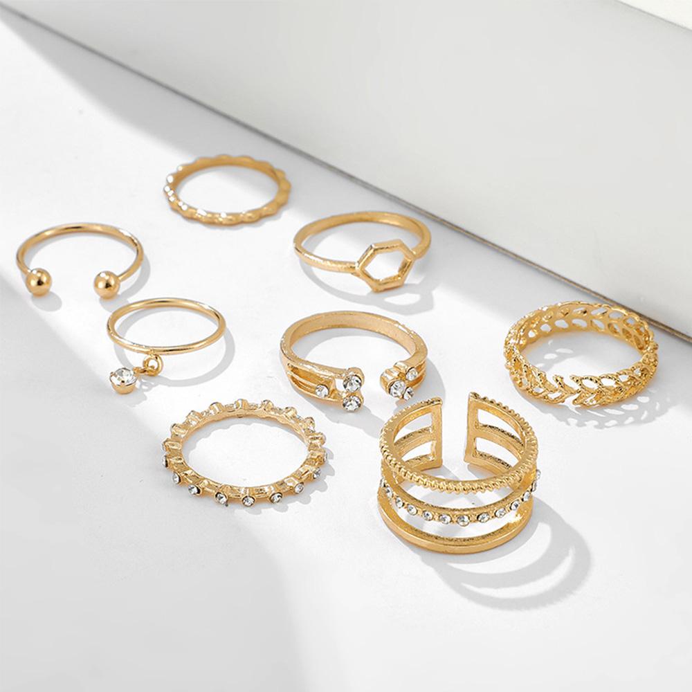 Set 8 Nhẫn Đeo Giữa Ngón Tay Theo Phong Cách Bohemian|Trang Sức Vòng Đeo Tay Thời Trang Sành Điệu Cho Nữ