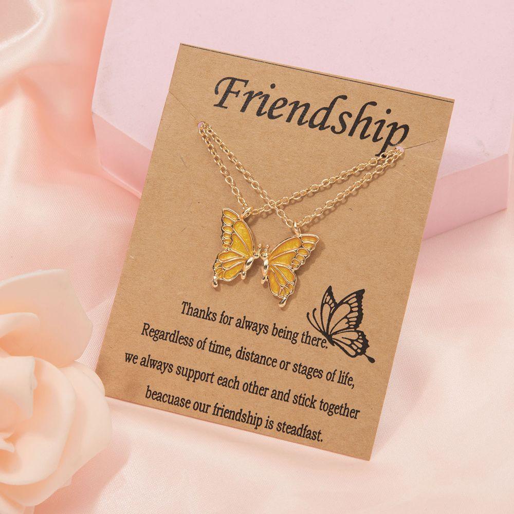 ANEMONE Vòng cổ Tình Bạn Mặt Hình Bướm Nhiều Màu Phong Cách Cổ Điển Thời Trang