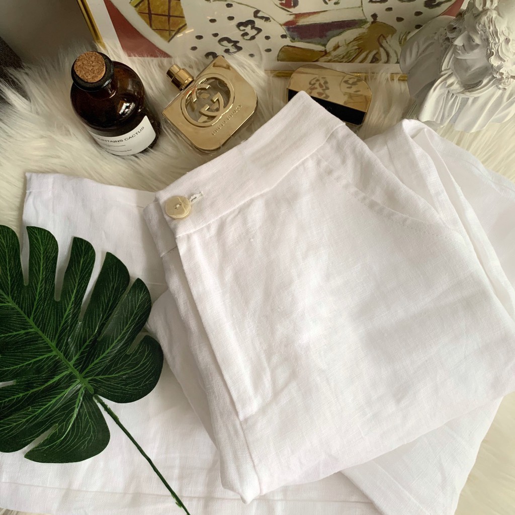 Quần vải đũi ống rộng lưng cao 𝐔𝐋𝐙𝐙𝐀𝐍𝐆 𝐒𝐓𝐘𝐋𝐄 màu Trắng / Đen / Kem - dáng dài 100cm - Chất vải đũi mềm mại tự nhiên | BigBuy360 - bigbuy360.vn