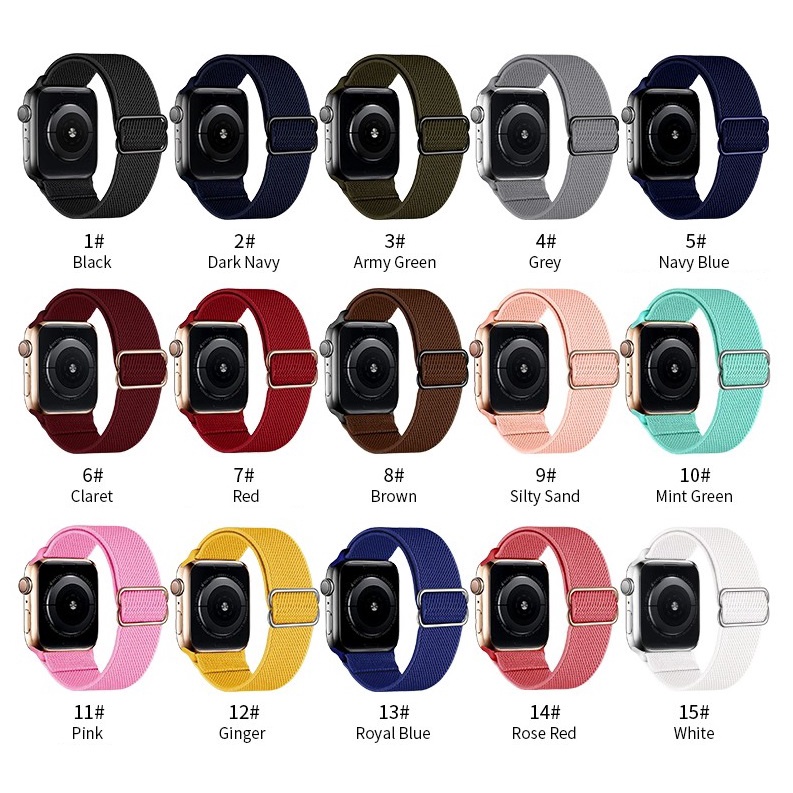 Dây Đeo Đồng Hồ Bằng Nylon Mềm Co Giãn Có Khóa Inox Cho Apple Watch 41 / 40 / 38mm 49 / 45 / 44 / 42mm Series Ultra / 8 / 7 / SE / 6 / 5 / 4 / 3 / 2 / 1