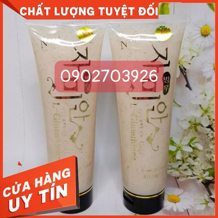 TẨY TẾ BÀO CHẾT GOLD L-Glutathione CÓ HẠT 300g mát xa -tẩy sạch lớp sừng già cỗi lâu ngày -giúp cho làn da sáng min