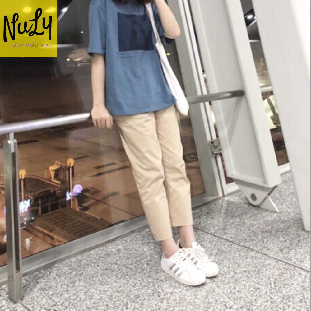 [CHẤT ĐẸP] Quần Kaki Nữ Unisex Ống Suông Sắn Gấu Hiện Đại, Cá Tính Freesize Dưới 60kg | BigBuy360 - bigbuy360.vn