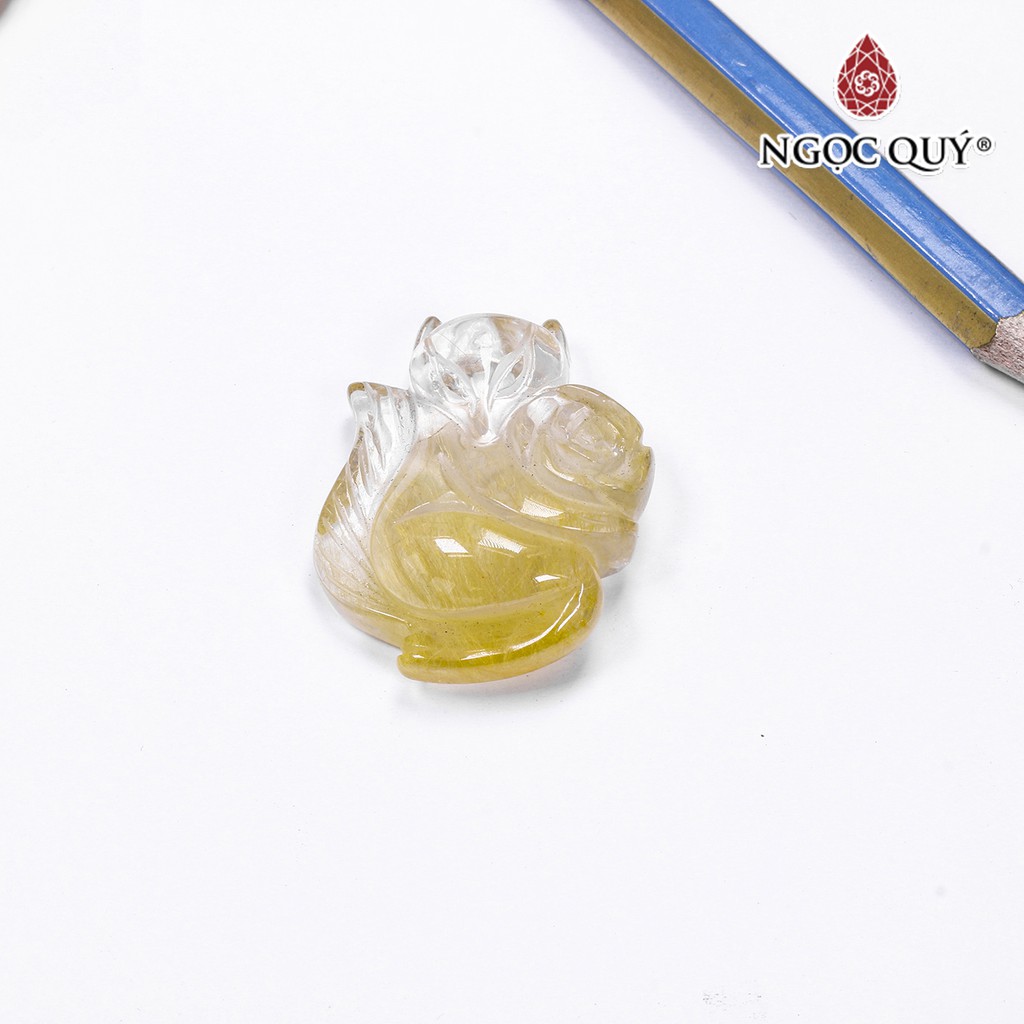 Mặt dây chuyền hồ ly TA tóc vàng 31.5x26.7mm - Ngọc Quý