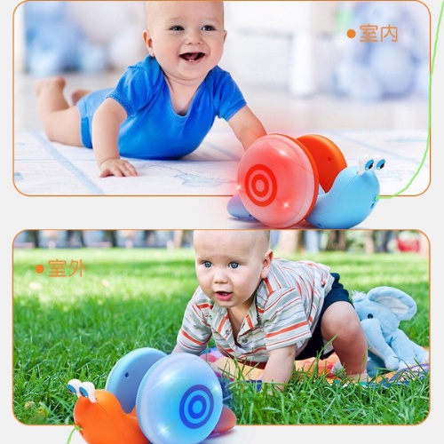 Đồ chơi ốc sên Turbo dây kéo có nhạc và đèn vui nhộn cho bé 1 - 3 tuổi Master Kids