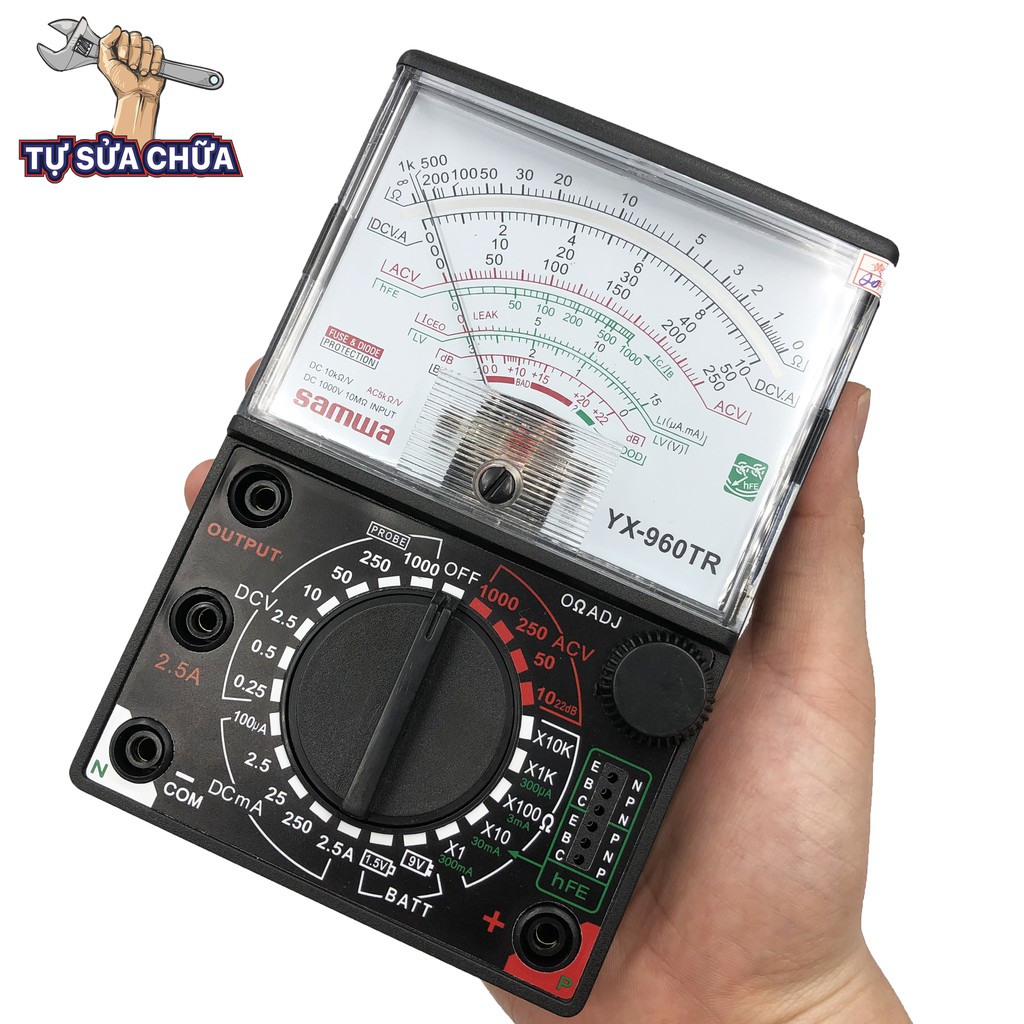 Đồng hồ vạn năng kim Samwa YX960-TR - Đồng hồ đo điện tặng kèm pin