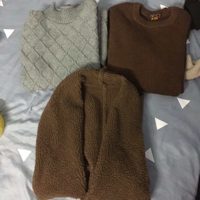 combo 3 áo khoác+len