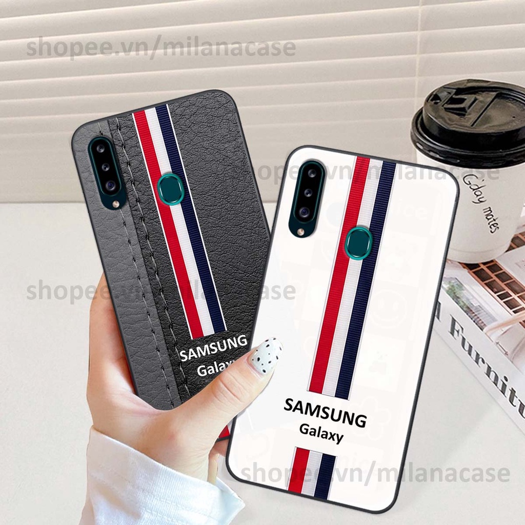 Ốp Samsung A20s in giả da phong cách thể thao, cá tính, thời trang