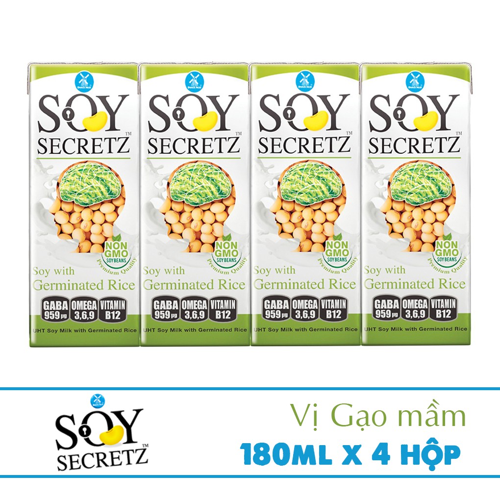 Sữa Đậu Nành Với Gạo Mầm Soy Secretz (180ml x 4 Hộp) ĐỒ ĂN VẶT