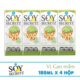 Sữa Đậu Nành Với Gạo Mầm Soy Secretz (180ml x 4 Hộp)