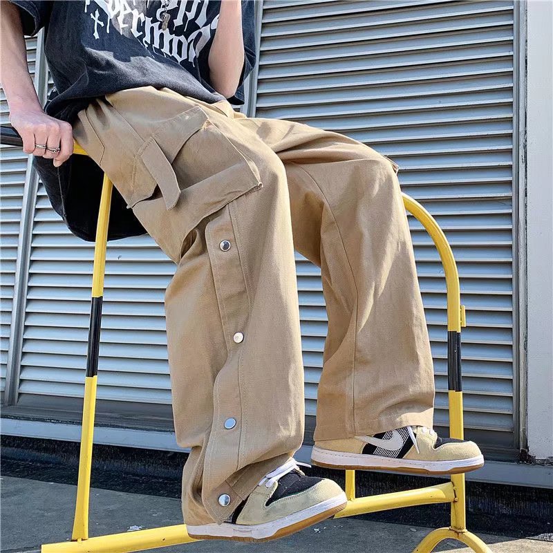 Quần Dài Nhiều Túi Phong Cách Hip Hop Đường Phố Nhật Bản Cho Nam size M-3XL