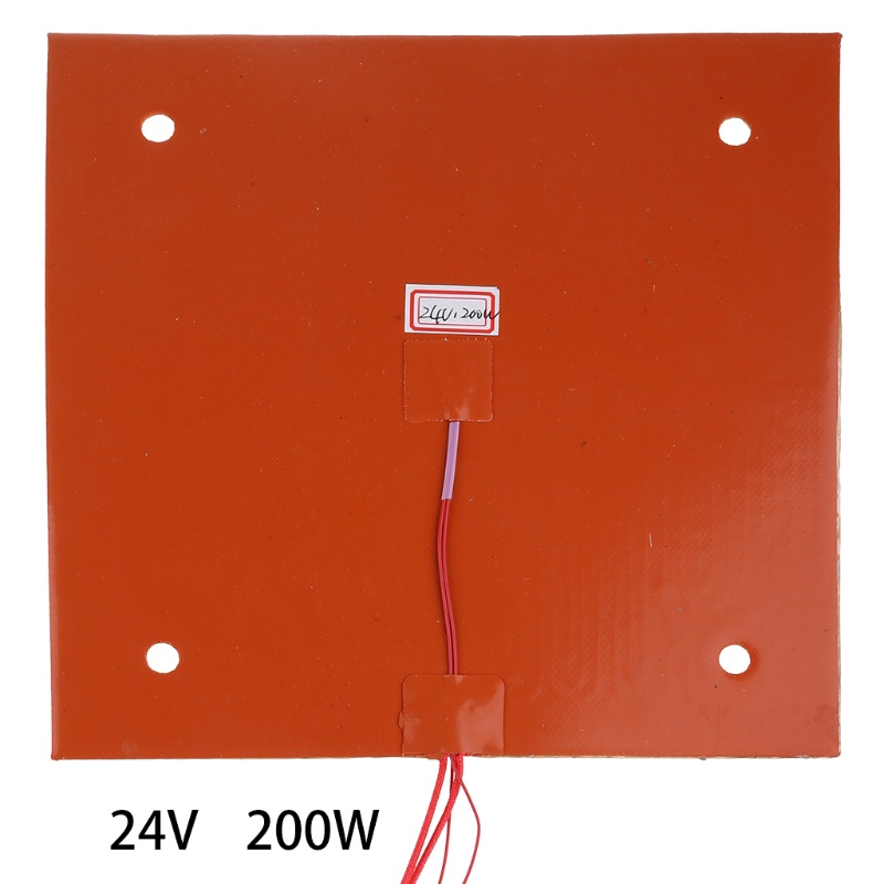 Tấm Nệm Nhiệt Silicon 230x230mm 24V 200W Có Lỗ Vít Thay Thế Cho Máy In 3D