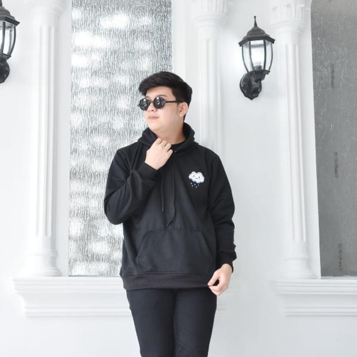 Áo Hoodie Dày Mềm Mại In Hình Đám Mây Mưa Thời Trang