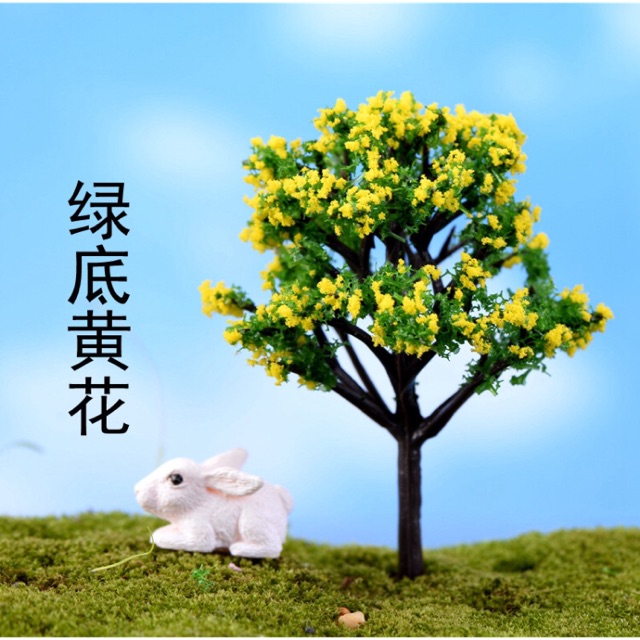 Cây Xanh Lót Vàng - Phụ kiện trang trí tiểu cảnh