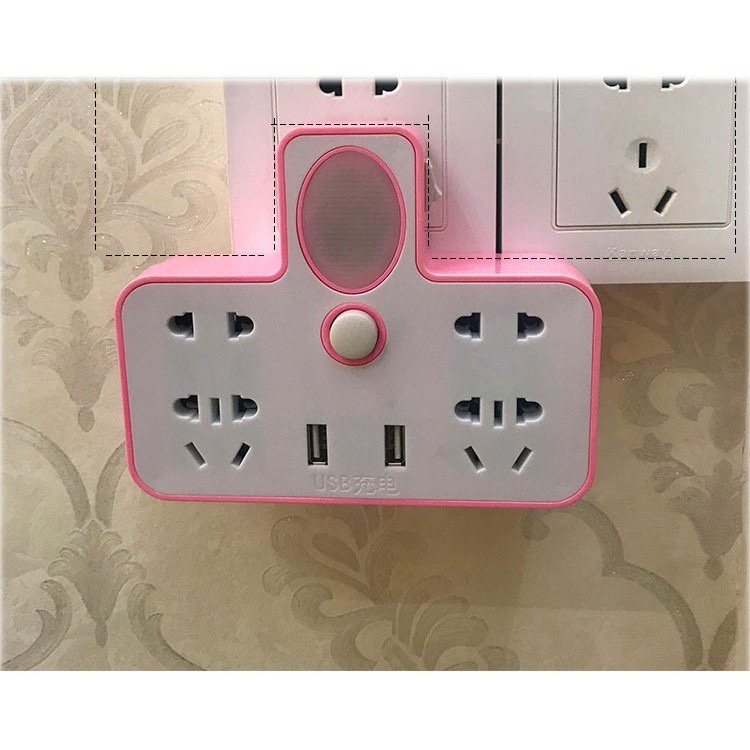 Ổ điện kèm đèn ngủ tiện lợi, ổ điện đa năng có cổng usb, ổ cắm điện 3 chấu