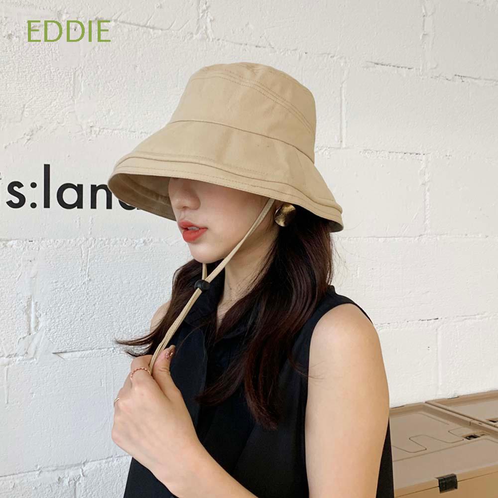 Nón Tai Bèo Vải Cotton Phối Dây Rút Thời Trang Đi Biển Cho Nữ