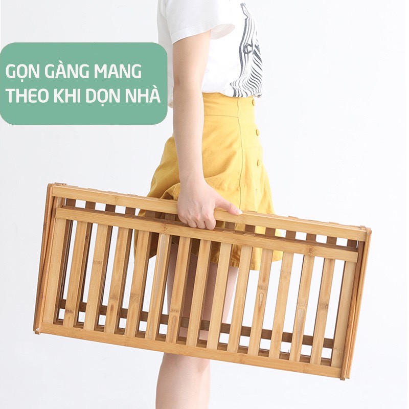 [GỖ TRE] Kệ Để Giày Dép Nhiều Tầng Gỗ Tre, Gấp Xếp Gọn Nhẹ, Không Cần Lắp Ráp