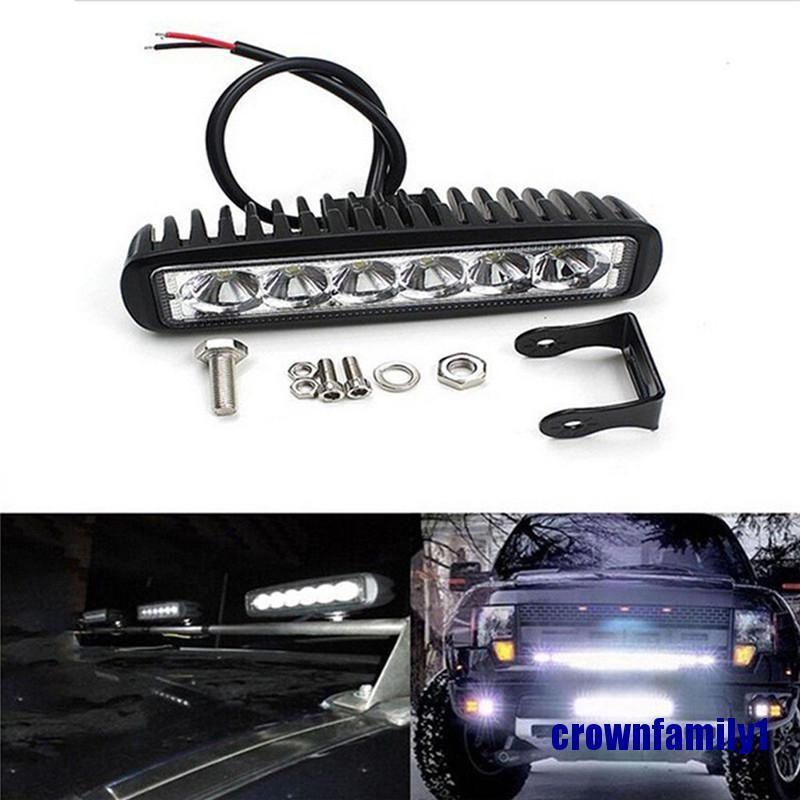 (crownfamily1) 18W 6000K LED Work Light Bar Driving Lamp Fog Off Road SUV Car Boat Truck