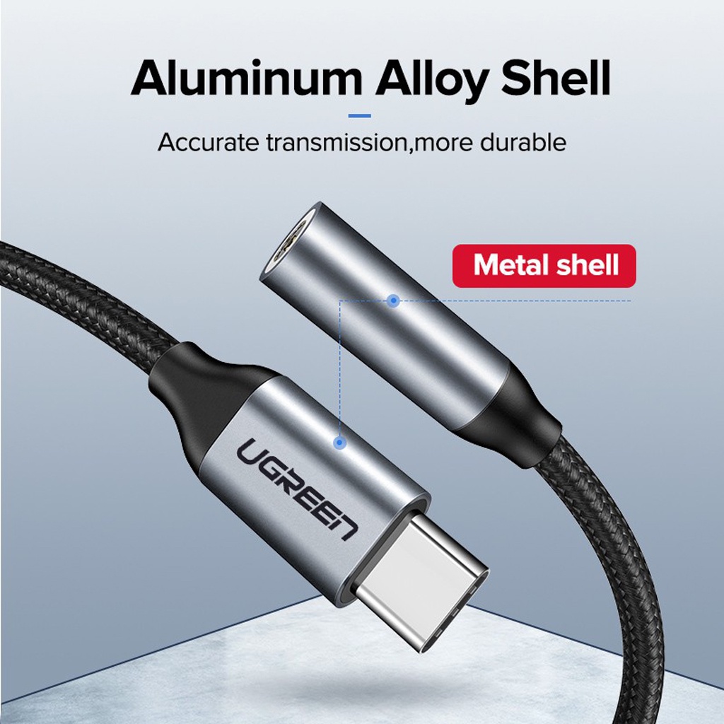 Cáp Chuyển USB Type C Sang Audio 3.5mm Chính Hãng Ugreen 80154 - Hỗ Trợ Nhiều Dòng Điện Thoại , laptop
