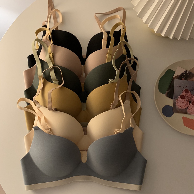 Xiaozhainv Áo Ngực Không Gọng Màu Sắc Đơn Giản Cho Nữ