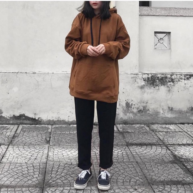 1hitshop Áo HOODIE BASIC Choco Nâu Trơn UNISEX