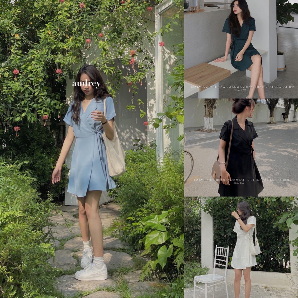 VÁY CỔ VEST THẮT EO DÁNG CHỮ - ĐẦM SƠ MI CỔ VEST BUỘC NƠ EO XÒE KOZODA D45
