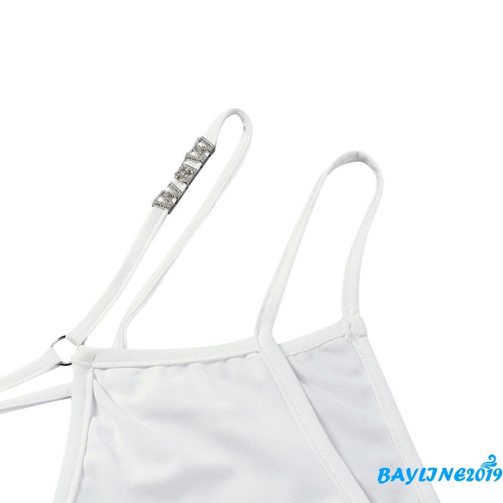 BAY-Women Summer Mini Skirt Solid Color Casual Split A-line Skirt and Bandage Thongs for Beaches Holidays