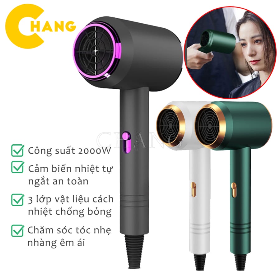 Máy Sấy Tóc 2 Chiều Nóng Lạnh 2000W, Máy Sấy Tạo Kiểu Tóc Đa Năng Công Suất Lớn Phù Hợp Cho Cả Gia Đình và Salon