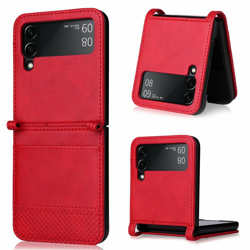 Z Flip 4 / ZFLIP 3 5G _ Bao da điện thoại bằng da đựng thẻ chống trầy xước 4 góc cho Samsung Galaxy Z Flip 3 ( MẪU MỚI)
