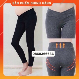 Quần bầu cạp chéo chất cotton loại 1 cam kết 3 không: Không bai, không xù, không gião ☘️quần legging bầu size s đến 3xl