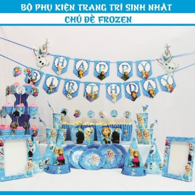 Set Trang trí bàn sinh nhật Elsa