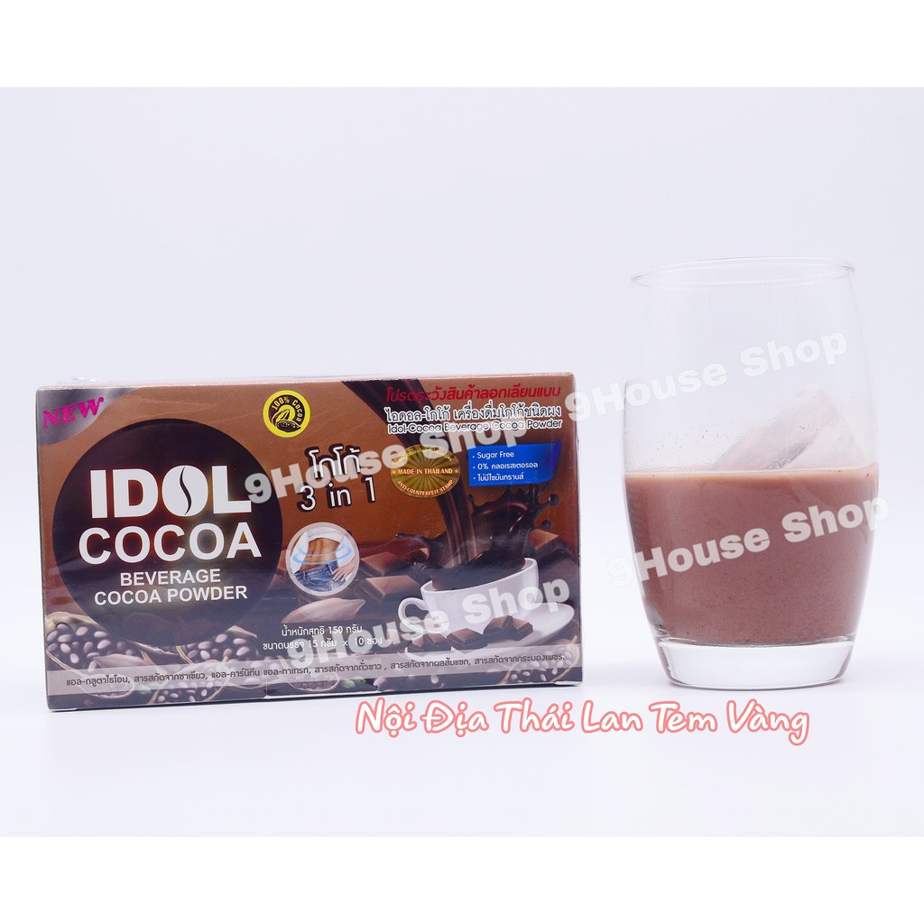 01 Hộp Bột Ca cao I-DOL COCOA 3in1 Thái Lan (Hộp 10 Gói)