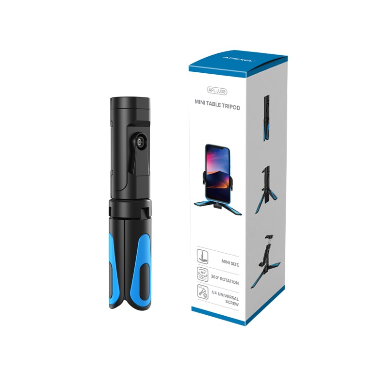 Chân Tripod APEXEL Xoay 360 Độ Có Kẹp Giữ Điện Thoại Kết Nối Bluetooth Cho Gopro iPhone