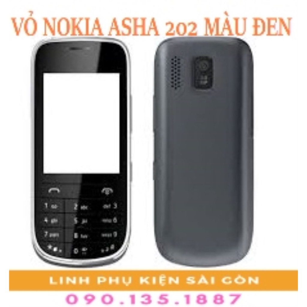 VỎ NOKIA ASHA 202 MÀU ĐEN