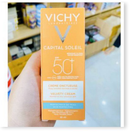 [Mã giảm giá mỹ phẩm chính hãng] Vichy Capital Soleil Velvety Cream SPF 50+ - Kem Chống Nắng Dành Cho Da Khô Nhạy Cảm 50