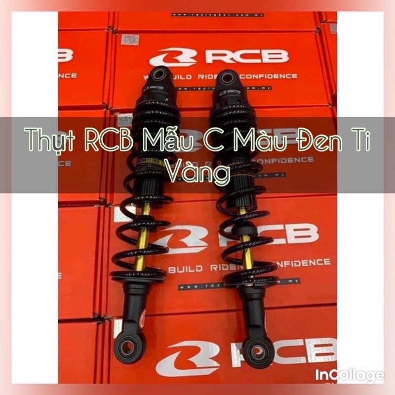 Thụt RCB Mẫu C Đen Ti Vàng Hàng Chính Hãng Gắn Wave, Dream, Future, Cup…