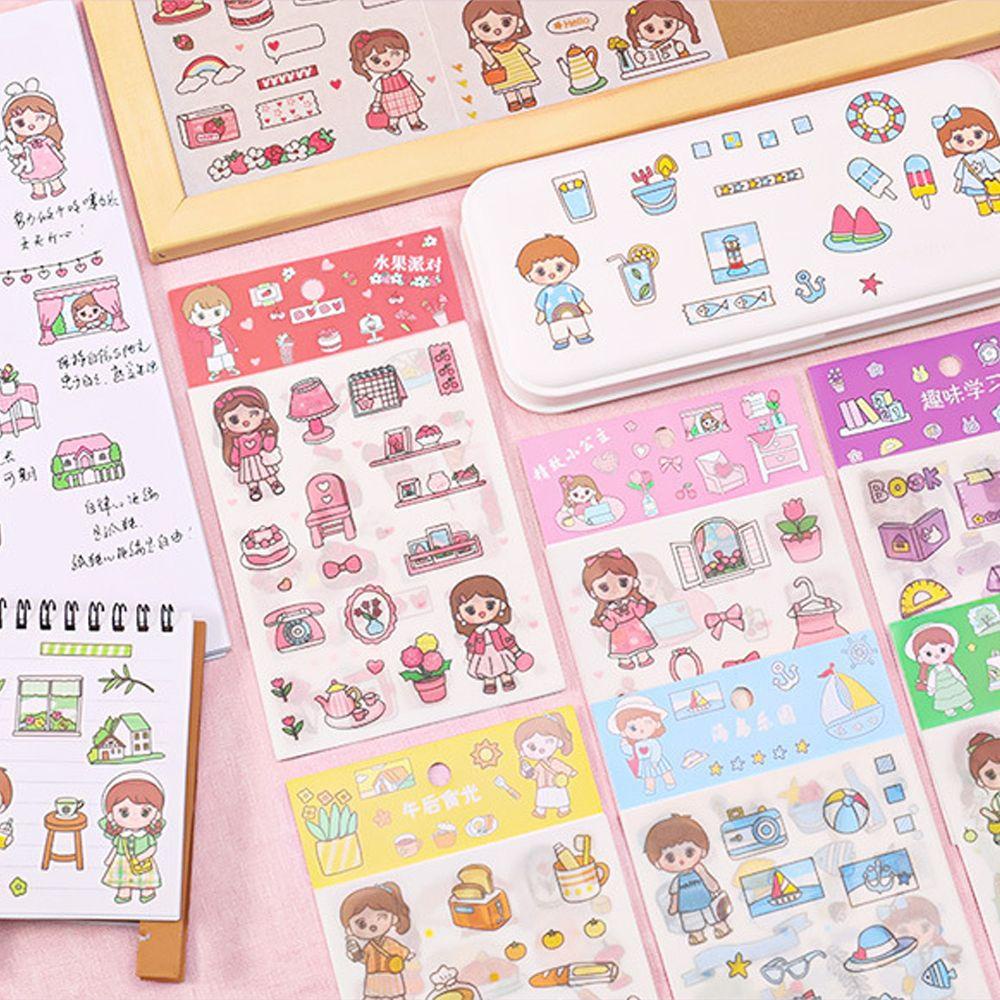 Nhãn Dán Tự Dính Họa Tiết Trái Cây Hoạt Hình Nhiều Màu Sắc Chống Thấm Nước Trang Trí Sổ Tay / Nhật Ký DIY