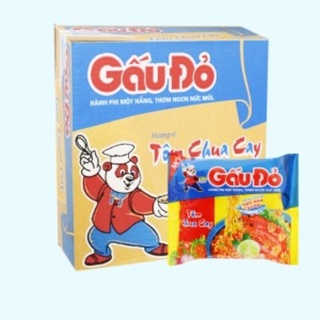 Mì Gấu Đỏ Tôm Chua Cay 1  Thùng 30 gói × 63gram