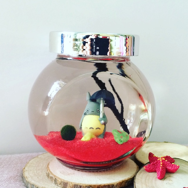 Set Marimo cát đỏ Totoro ( được chọn màu cát )