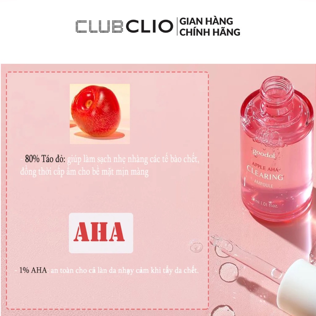 Tinh Chất Làm Sạch Da Chết Goodal Apple Aha Clearing Ampoule 30Ml